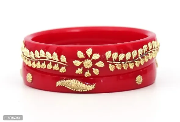 Red Gold Plated Shakha Pola Pack of 2-thumb2