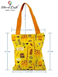 Planet Earth Designer Large Canvas Tote Bags for Girls and Women | Travel Bag for Women, College Handbags for Girls Stylish | Shoulder Bag for Women with Zip for Shopping, Beach, Office, Grocery (Yellow)-thumb4