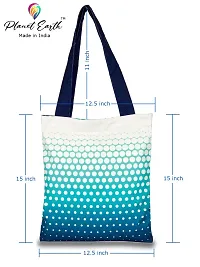 PlanetEarth Designer Large Canvas Tote Bags for Women | Travel Bag for Women, College Handbags for Girls Stylish | Shoulder Bag for Women with Zip for Shopping, Beach, Office, Grocery (GREEN BLUE)-thumb4