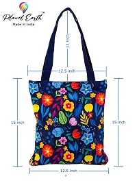 Planet Earth 100% Cotton Canvas Tote /Grocery/Shopping /Shoulder Bags for Women with Zipper Reusable and Washable Printed designer Eco Friendly Tote Multipurpose Bags with Inner Pockets (Color : Purple, Size: 15x 4 x 14.5 Inch)-thumb4