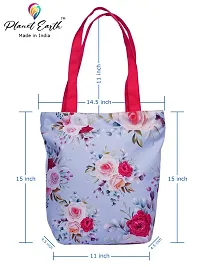 PlanetEarth Designer Large Canvas Tote Bags for Women | Travel Bag for Women, College Handbags for Girls Stylish | Shoulder Bag for Women with Zip for Shopping, Beach, Office, Grocery (REDGREY FBA)-thumb4