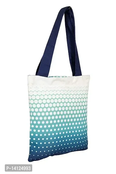 PlanetEarth Designer Large Canvas Tote Bags for Women | Travel Bag for Women, College Handbags for Girls Stylish | Shoulder Bag for Women with Zip for Shopping, Beach, Office, Grocery (GREEN BLUE)-thumb3