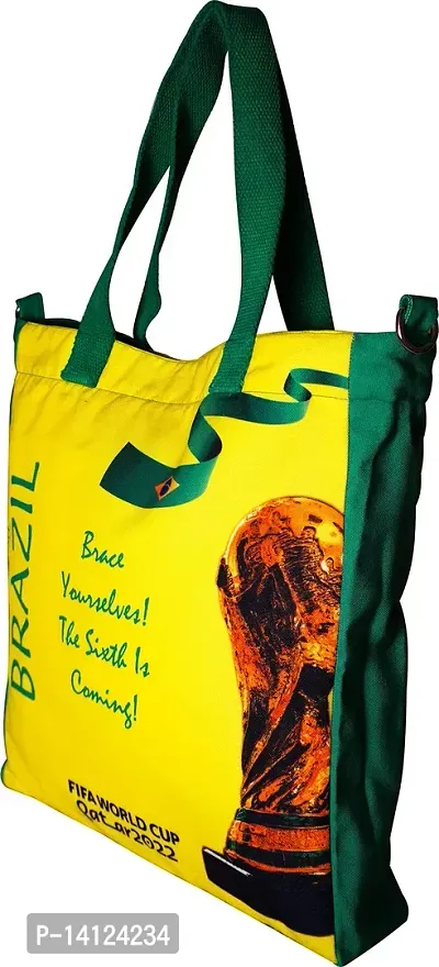 Planet Earth Football World Cup Printed Cross Body Shoulder Bags for Men and Women with Zip (Brazil)-thumb4