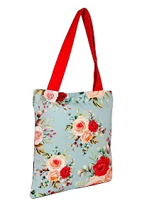 Planet Earth 100% Cotton Canvas Tote /Grocery/Shopping /Shoulder Bags for Women with Zipper Reusable and Washable Printed designer Eco Friendly Tote Multipurpose Bags with Inner Pockets (Color : Blue, Size: 15x 12.5 Inch)-thumb1