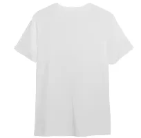 On Trend Round Neck Half Sleeves Printed T Shirt for Men and Women (Small) (Small) White-thumb1