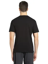 Stylish Black Polycotton Solid Tees For Men-thumb1