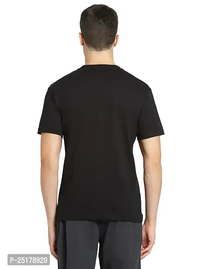 Stylish Black Polycotton Solid Tees For Men-thumb2