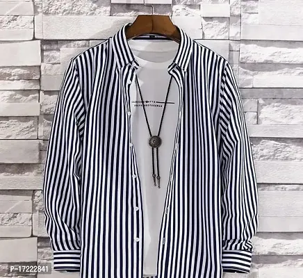 Stylish Cotton Striped Casual Shirt For Men-thumb0