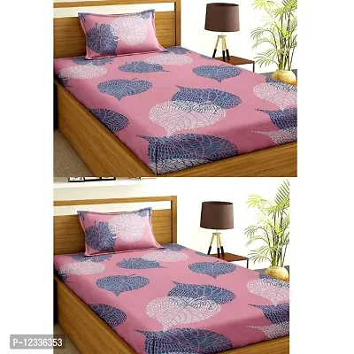 Stylish Cotton Printed Single Bedsheet with pillow cover Pack of 2-thumb0