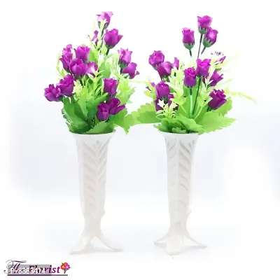 21 kali small roses purple Lilies Flower with plastic pot pack of 2