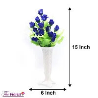 21 kali small roses blue Lilies Flower with plastic pot pack of 2-thumb1