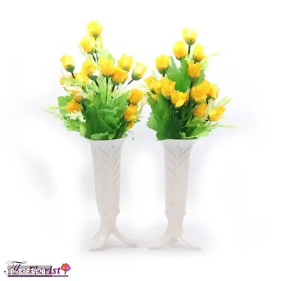 21 kali small roses Lilies yellow Flower with plastic pot pack of 2