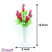 21 kali small roses maroon Lilies Flower with plastic pot pack of 2-thumb1