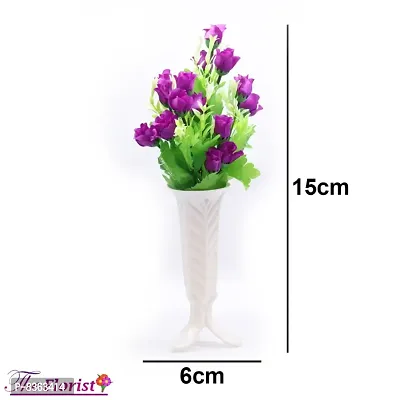 21 kali small roses purple Lilies Flower with plastic pot pack of 2-thumb2