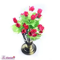 21 kali small roses maroon Lilies Flower WITH IRON STAND pack of 2-thumb1
