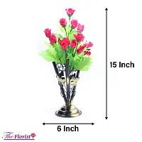 21 kali small roses maroon Lilies Flower WITH IRON STAND pack of 2-thumb2