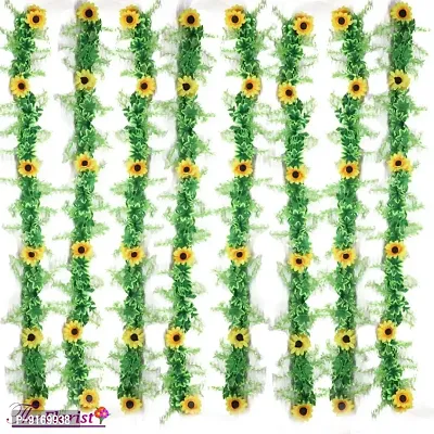 Artificial Sunflower Vine Wallhanging String pack of 8-thumb0