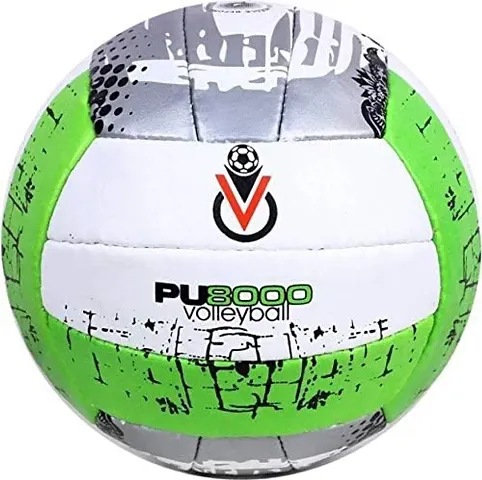 Green Volley PU8000 Football (Size 4_Multicolor) Pack of 1