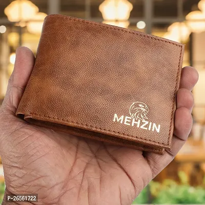 MEHZIN Men Formal Tow Tone Tan Artificial Leather Wallet  Key Ring 2Pcs Combo Gift Set  (8 Card Slots) Wallet  Key Ring Combo Gift Set . Style-194-thumb5