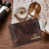 MEHZIN Men Formal Tow Tone Brown Artificial Leather Wallet  Key Ring 2Pcs Combo Gift Set  (8 Card Slots) Wallet  Key Ring Combo Gift Set . Style-193-thumb2