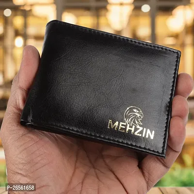 MEHZIN Men Formal Black Artificial Leather Wallet  (5 Card Slots) Style-195