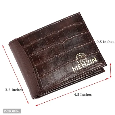 MEHZIN Men Formal Brown Artificial Leather Wallet  (5 Card Slots ) Style-188-thumb5