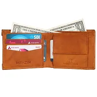 MEHZIN Men Formal Wallet  Key Ring Tan Genuine Leather RFID Wallet  (8 Card Slots) Style 142 Wallet  Key Ring Combo Gift Set-thumb3