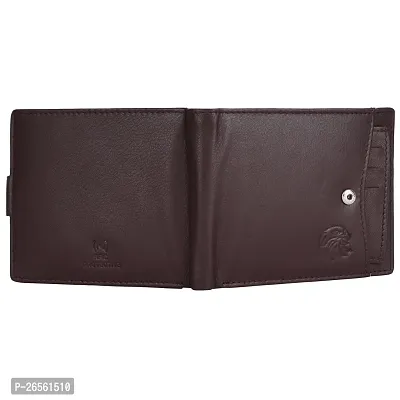 MEHZIN Men Formal Wallet  Key Ring Combo Gift Set Brown Genuine Leather RFID Wallet  (8 Card Slots ) Style 129 Key ring-thumb4