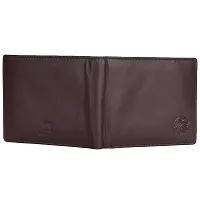 MEHZIN Men Formal Wallet  Key Ring Combo Gift Set Brown Genuine Leather RFID Wallet  (8 Card Slots) Style 132 Key ring-thumb1
