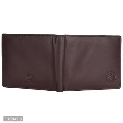 MEHZIN Men Formal Wallet  Key Ring Combo Gift Set Brown Genuine Leather RFID Wallet  (8 Card Slots) Style 132 Key ring-thumb2
