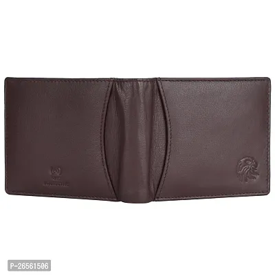 MEHZIN Men Formal Wallet  Key Ring Combo Gift Set Brown Genuine Leather RFID Wallet  (13 Card Slots) Style 126 Key ring-thumb2