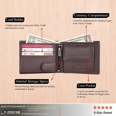 MEHZIN Men Formal Wallet  Key Ring Combo Gift Set Brown Genuine Leather RFID Wallet  (13 Card Slots) Style 126 Key ring-thumb5
