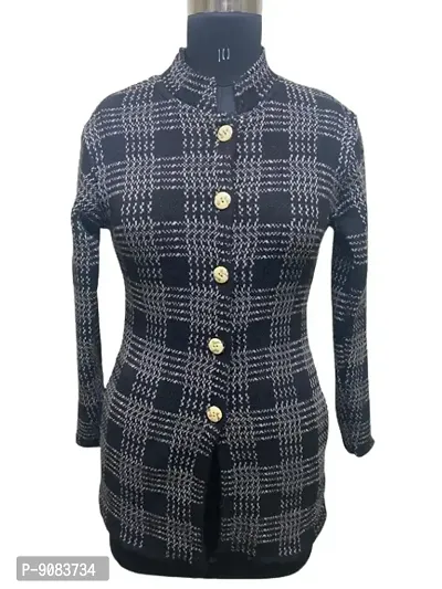 Classic Wool Checked Sweaters for Womens-thumb0