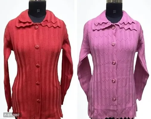 Casual Wear Woolen Long Sleeves Sweater For Women- Pack Of 2