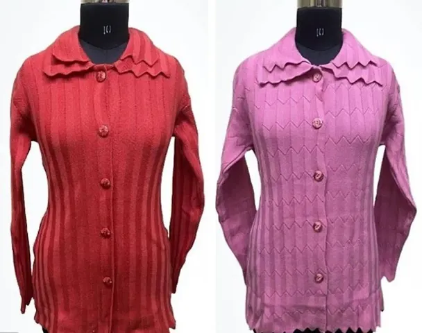 Casual Wear Woolen Long Sleeves Sweater For Women- Pack Of 2