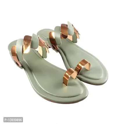 Stylish EVA Pista Green Solid Slip-on Fashion Flats For Women-thumb0