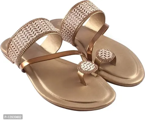 Stylish EVA Golden Embellished Slip-on Fashion Flats For Women