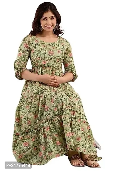 procin Printed Maternity Kurti for Women (XXL, Green)