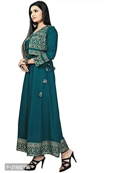 Women's Rayon Printed Anarkali Kurti with Short Jacket-thumb3