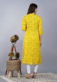 Printed Kurti for Women Gawn (M, Yellow)-thumb4