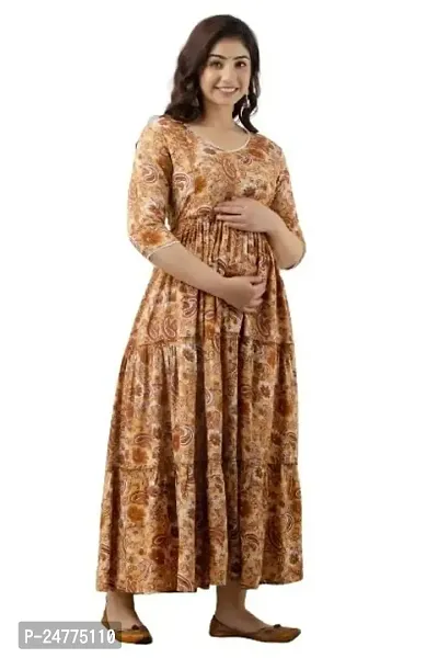 Maternity Gawn for Women (XL, Yellow)-thumb0