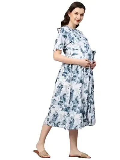 Maternity Kurti for Women (XXL, Blue)