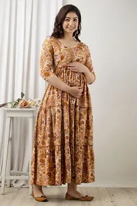 Maternity Gawn for Women (XL, Yellow)-thumb1