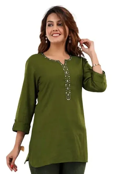 Stylish Cotton A-Line Solid Kurta