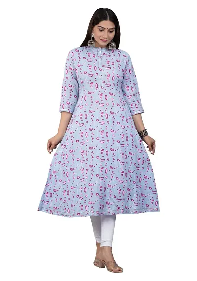 Kurti for Women Gawn (XL, Blue)