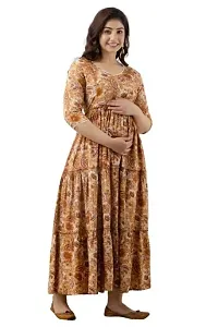 Maternity Gawn for Women (XL, Yellow)-thumb4