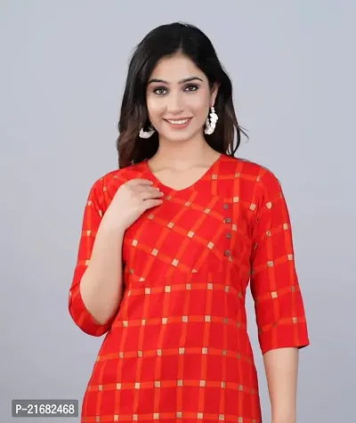 Printed Kurti (XXL) Red-thumb5