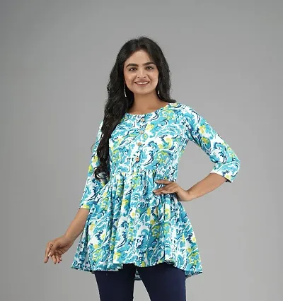 Classic Crepe Printed Top for Women's