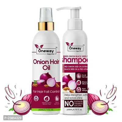 Oneway Happiness Onion Hair growth kit  for hair growth and hair fall control 200ml-thumb0