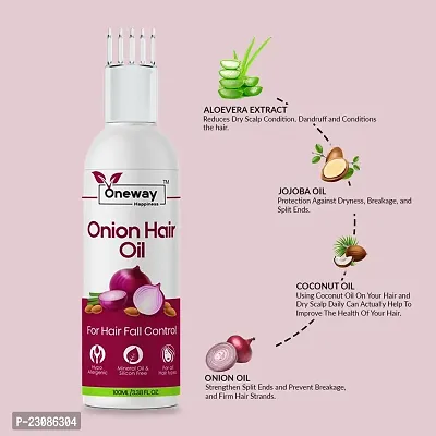 Oneway Happiness Onion Hair oil with comb  for hair growth and hair fall control 100ml-thumb5